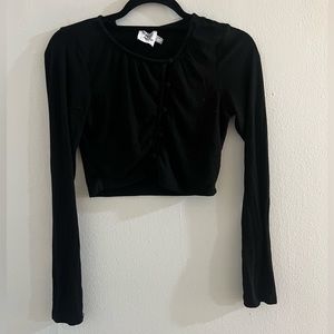 Princess Polly long sleeve top w cross button detailing